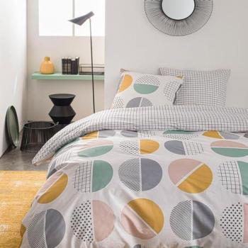 Juego de funda nórdica reversible Sunshine en algodón estampado Pop Art - 240 x 220 cm - 3 Piezas