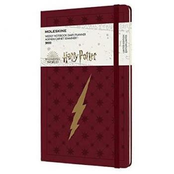 Agenda Anual 2022 Moleskine Grande Vista Semanal Tapa Dura Harry Potter Edición Limitada Rojo Burdeos