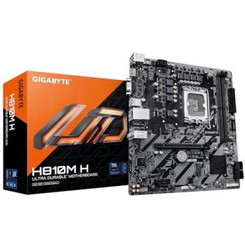Placa Base Gigabyte H810M H - Procesadores Intel Core Ultra (Serie 2), VRM 4+1+2 fases, hasta 6400 MHz DDR5, 1xPCIe 4.0 M.2
