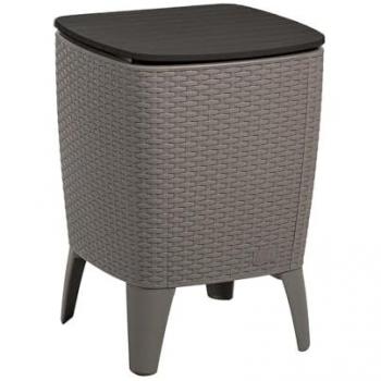 Wellhome - Mesa Auxiliar Exterior con Enfriador de Bebidas - Resistente a Arañazos - Gris