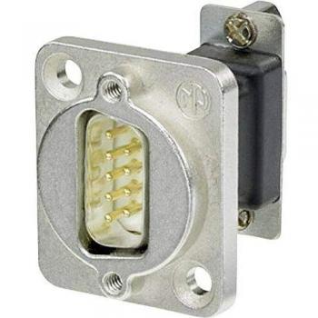 Neutrik NADB9MF D-Sub 9-Pin Male-Female Feedthrough Adapter, Nickel Plated