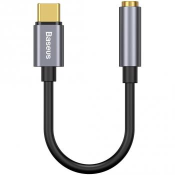 Adaptador de Audio Baseus USB-C a 3.5 mm - Gris Oscuro, DAC 24 Bit 48 KHz