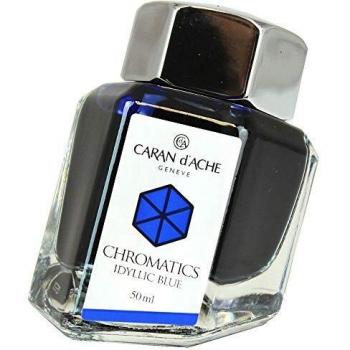 Caran d'Ache 8011-140 - Tinta estilográfica, 50 ml, color azul idílico
