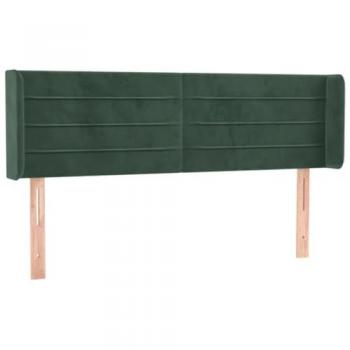 Cabecero con LED de terciopelo verde oscuro 147x16x78/88 cm
