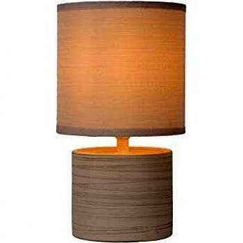 Lámpara de mesa Greasby con pantalla textil beige E14 40W