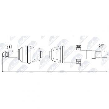 Árbol de transmisión NTY NPW-JG-001 con características de alta resistencia y durabilidad