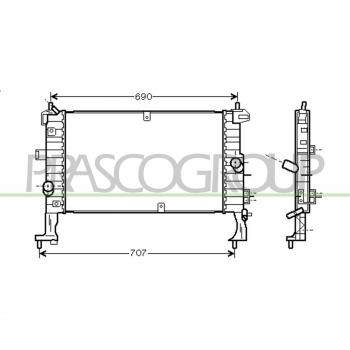 Radiador de refrigeración del motor PRASCO OP350R002