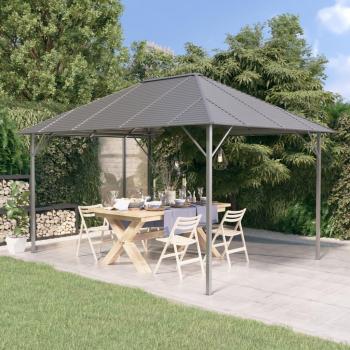 Cenador con techo 4x3 m gris antracita vidaXL