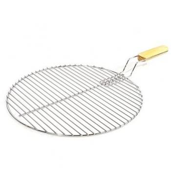 Parrilla Barbacoa Redonda Ø54,5cm con Mango de Acero Inoxidable para Asar