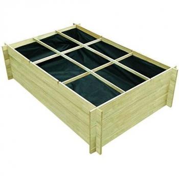 vidaXL Arriate Cuadrado de Madera de Pino Impregnada 150x100x40 cm Macetero