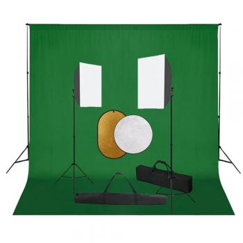 Kit de Estudio Fotográfico con Luces Softbox, Fondo y Reflector