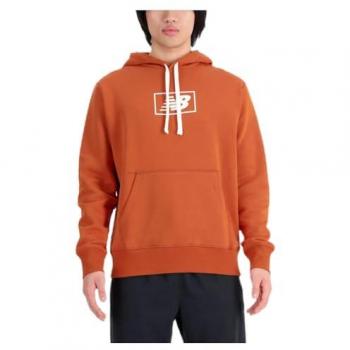 New Balance Essentials Orange Hooded Sweatshirt for Men - Size L