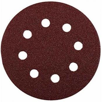 KWB 49491908 Pack 6 Discos abrasivos q-s Perf. R 125 mm k 80, Marrón, 125mm, Set de 6 Piezas