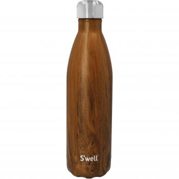 Botella Térmica S'well de Acero Inoxidable Reutilizable, 750ml, Teakwood, Triple Aislante y a Prueba de Fugas para Bebidas Calientes y Frías hasta 48h Fr
