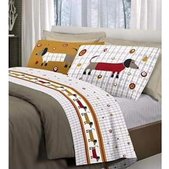 PENSIERI DELICATI - Juego de sábanas para Cama Individual, 100 % algodón, diseño I Bassetti con sábana Bajera Ajustable, encimera y 1 Funda de Almohada, Fabricado en Italia