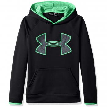 Under Armour chicos 'AF Big Logo sudadera con capucha, Niños, AF Big Logo, Black/Lime Twist