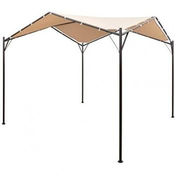 vidaXL Gazebo Pavilion Tent Canopy 4x4 m Steel Beige