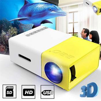 Proyector LED LCD 400-600 lúmenes 1080P mini proyector de bolsillo para cine en casa, educación y oficina con AV, USB y tarjeta SD