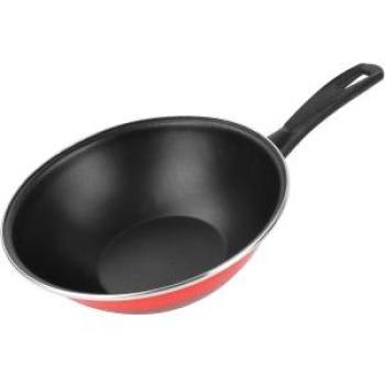 Sartén Wok Magefesa K2 Rojo 28 cm Acero Antiadherente Apta para Todo Tipo de Cocinas y Lavavajillas