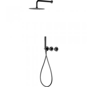 Conjunto ducha monomando empotrado Assen black gun metal