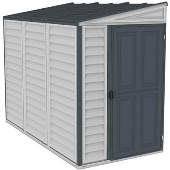 DURAMAX 4x8 Lean-To PVC Garden Shed - Anthracite Gray