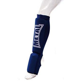 Metal Boxe Elastic Cotton Foot Shin Guards Blue L