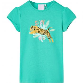 Camiseta infantil verde menta 140