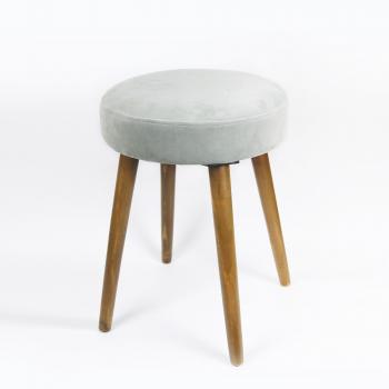 SUÁREZ Taburete Velvel (Terciopelo), Gris Perla