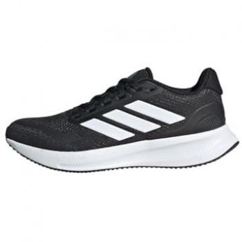 Zapatillas Adidas Runfalcon 5 para niño, color negro oscuro con detalles en blanco, talla 38 EU, diseño bajo no específico para fútbol