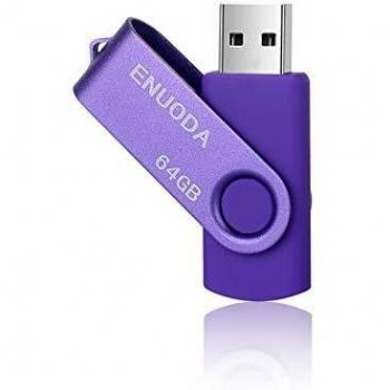 64GB Memorias USB 2.0 ENUODA Pendrive Giratoria Diseño Flash Drive Almacenamiento Externo Morado