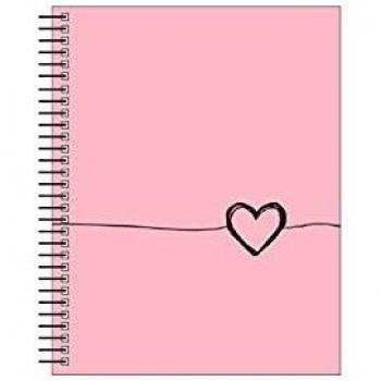 Senfort Quaderno a spirale A4 120 fogli con custodia in polipropilene e gomma elastica, 29,7 cm larghezza x 21 cm altezza x 2 cm 2 rosa