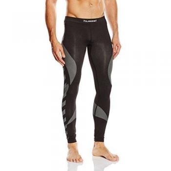 hummel Leggings - Leggings para Hombre, tamaño XS/S, Color Negro/Gris