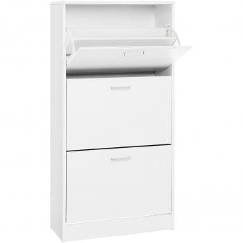 Zapatero Armario Ajustable de 3 Niveles para Entrada y Pasillo, 60x24x120 cm, Blanco o Roble