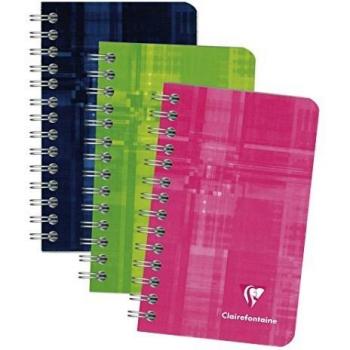 Cuaderno de espiral Clairefontaine 7,5x12cm cuadriculado 50 hojas colores surtidos