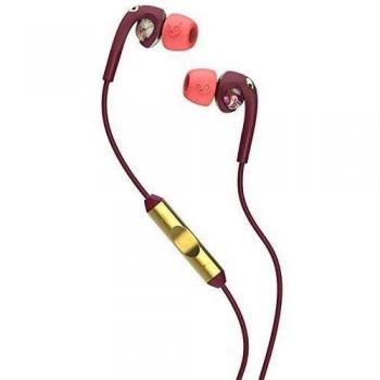 Skullcandy Bombshell - Auriculares intraurales con micrófono de gama femenina, floreado/burdeos/oro rosado
