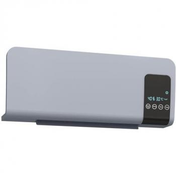 Calefactor Eléctrico de Pared HOMCOM 1000W/2000W Bajo Consumo con Mando a Distancia, Pantalla LED y Temporizador - Gris