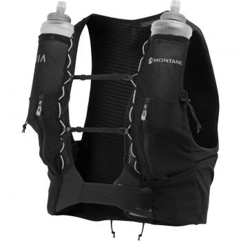 Montane Chaleco de Hidratación Gecko VP 5+ para Running, Color Negro, con capacidad para llevar 5 litros, incluye bolsillos laterales y traseros, sistema de ajuste ergonómico y materiales ligeros y transpirables