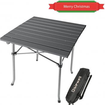 Qisiewell Mesa de Camping Mesa de Playa Plegable de Aluminio al Aire Libre Mesa de Picnic portátil compacta y Ligera para Interiores y Exteriores Camping Picnic Playa Nadar Senderismo Barbacoa