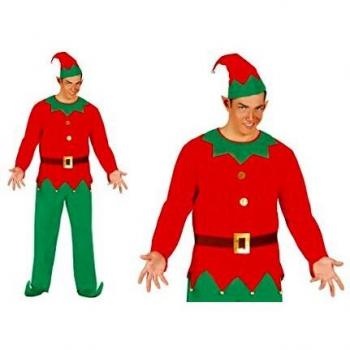 GUIRMA Traje Hombre Elfo adlátere de Papá Noel, Color Rojo, Talla única