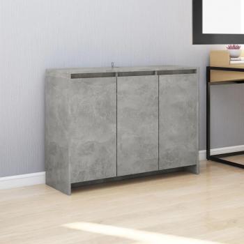 Aparador de Madera Contrachapada y Hormigón Gris Aglomerado 102x33x75 cm, Mueble de Almacenaje de Salón, Armarios con Puertas, Cajón de Madera, Buffet para