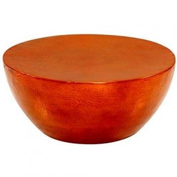 vidaXL Mesa Centro 70x30 cm Aluminio Martillado Cobre Decoración Salón Comedor