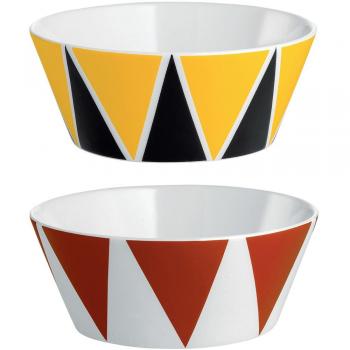 Alessi Juego de Dos Cuencos en Bone China, Multicolor Circus