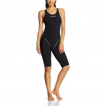 Head SWS Racing Knee - Bañador para Mujer, Color Negro/Plata, Talla 34