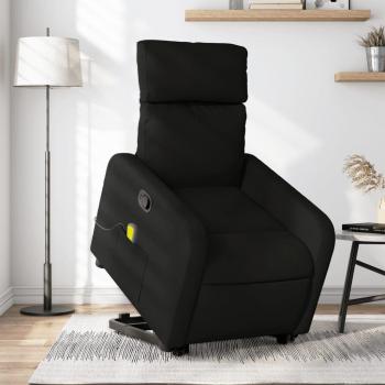 Silla reclinable de masaje elevable en tela negra Vidaxl