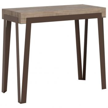 Consola extensible 90x40/196 cm Rio Small Roble Nature con estructura oxidada