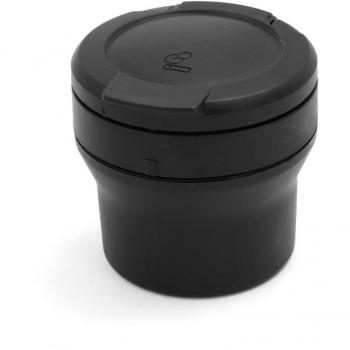 sourcing map 70mm X 75mm Cubo Cilíndrico de Plástico Negro Cenicero para Coche