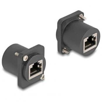 Módulo tipo D RJ45 hembra a hembra con tornillos negro Delock 88106
