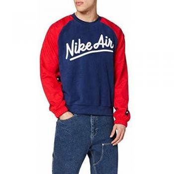 NIKE M NSW Air Crew Mix Ssnl Long Sleeve Top, Hombre, Blue Void/University Red/White/Blue Void, XL