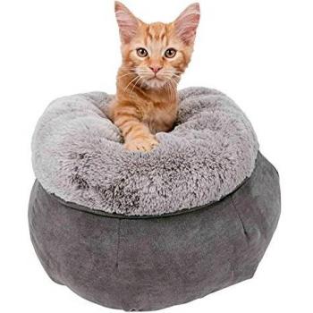 Trixie Elsie Round Bed 45cm Soft Velour Light Grey for Cats and Dogs