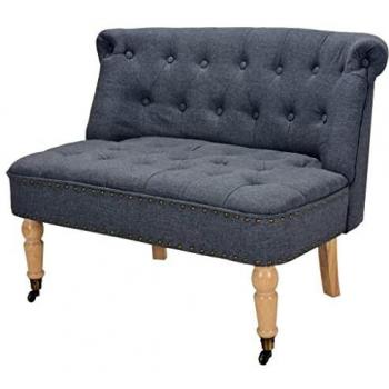 vidaXL Sofá de 2 plazas de tela 94x67x76 cm gris oscuro